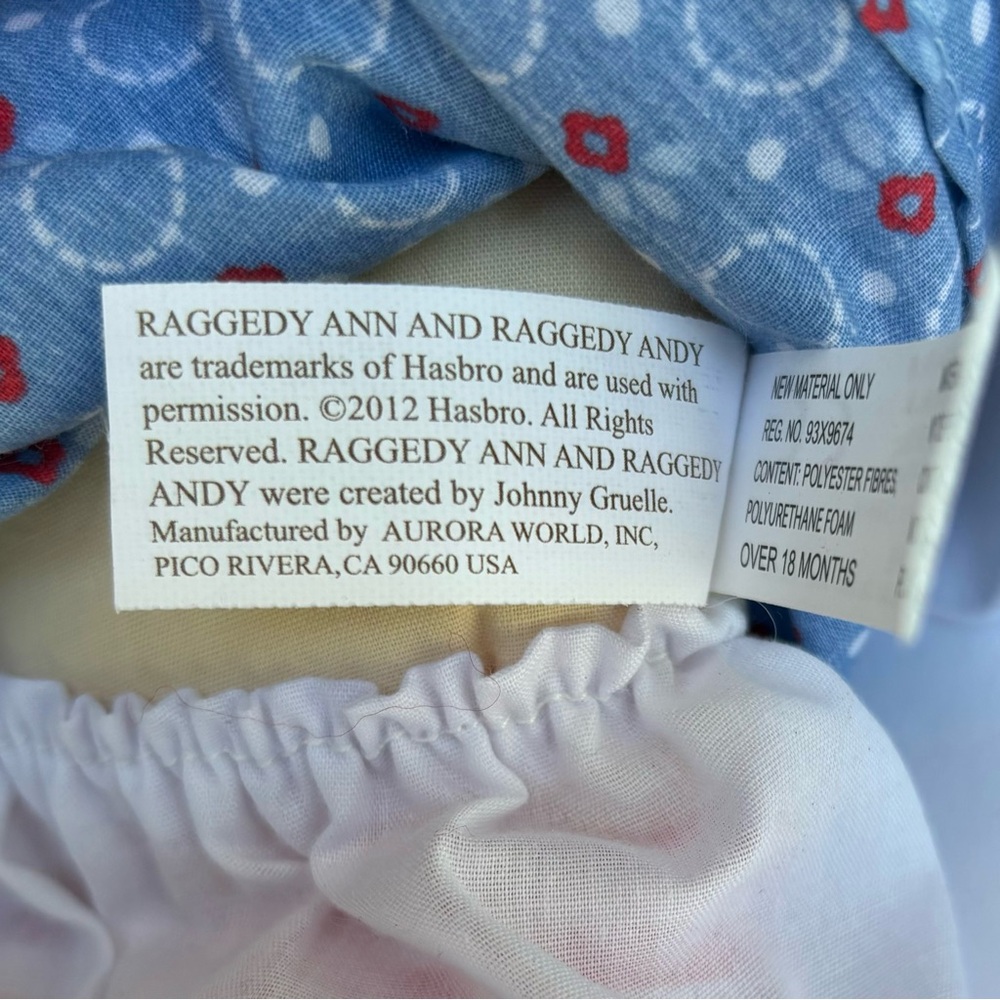2012 Hand Made by AURORA Classic Timeless Raggedy Ann Doll Embroidered Lace Bows - Picture 16 of 16